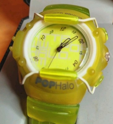 Xonex Pop Halo Super Bright Lime Green Silicone Band Watch with Logo Dial Video