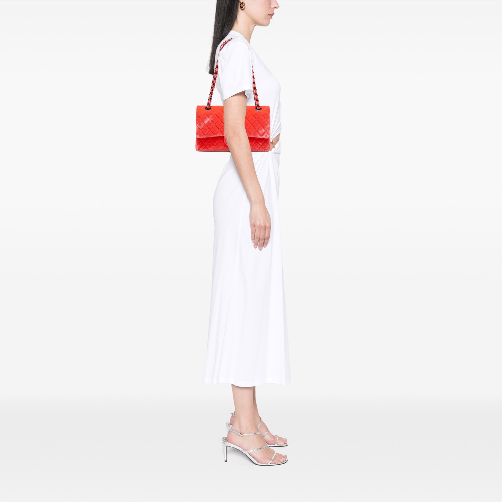 Authenticated Chanel Medium Classic Velvet Double… - image 11