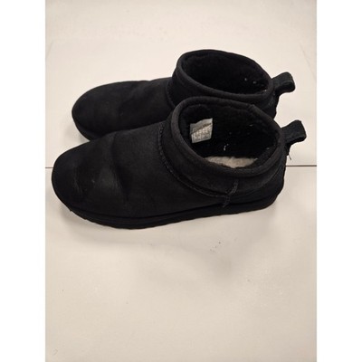UGG Classic Ultra Mini Black Suede Ankle Boots Womens 8 1116109