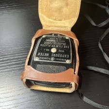 Vintage General Electric Exposure Meter Type PR1 in Brown Leather Case