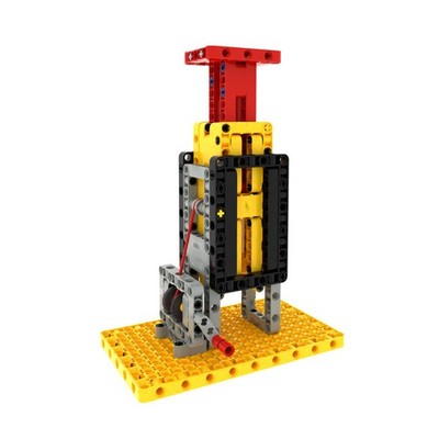 Building block assembly coaxial telescopic lift model set
