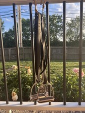 5  Stirrup Irons and Black Stirrup Leathers- Used Great Condition