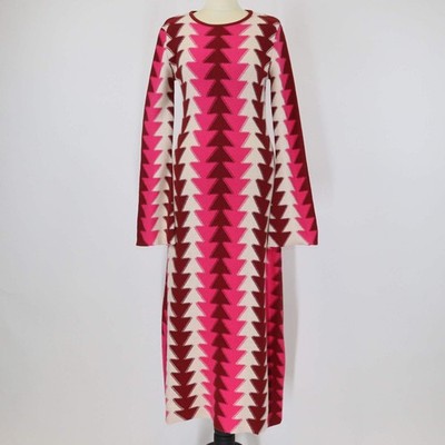 La DoubleJ Maxikleid mehrfarbig Jacquard Mischgewebe Trine Strick