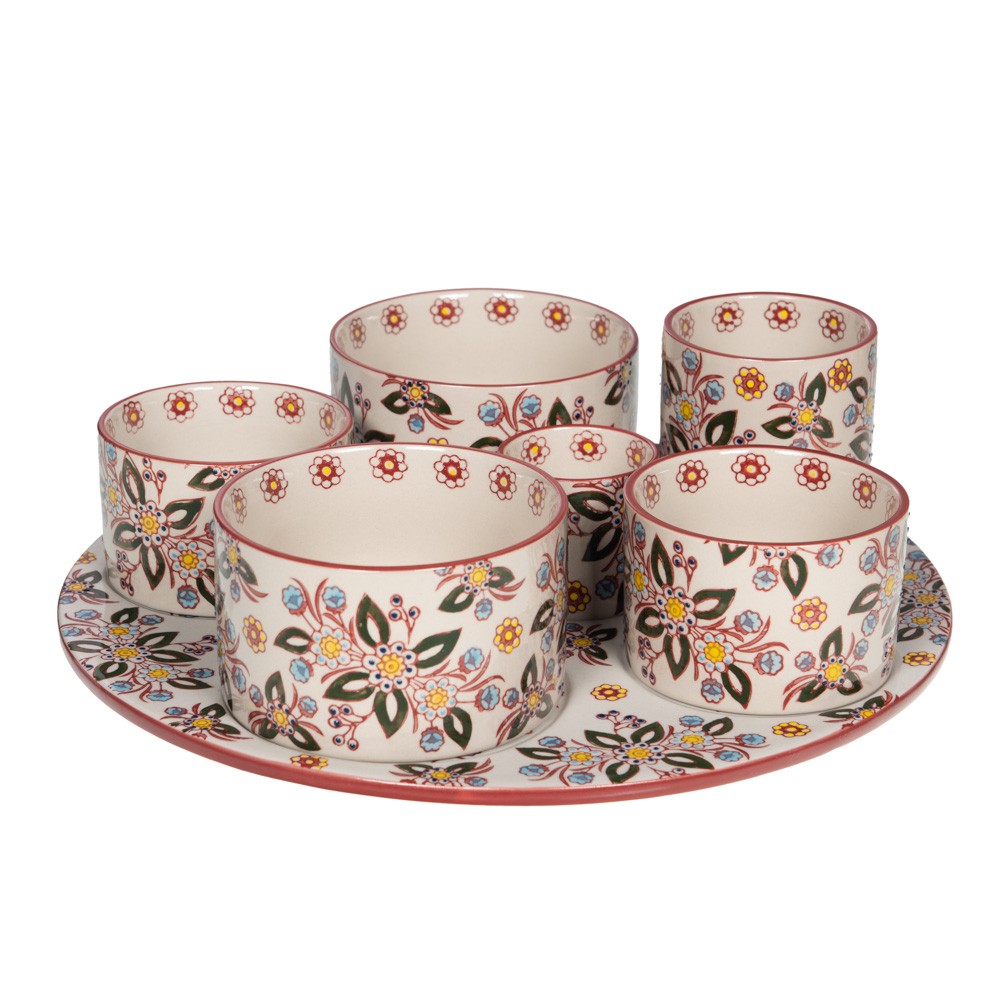 Table Passion Service Apéritif 6 Pièces Siena 31 Cm - Multicolore - Grès - Image 2