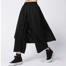 Japanese style Women Pants Irregular Culottes Loose Wide Leg Trousers