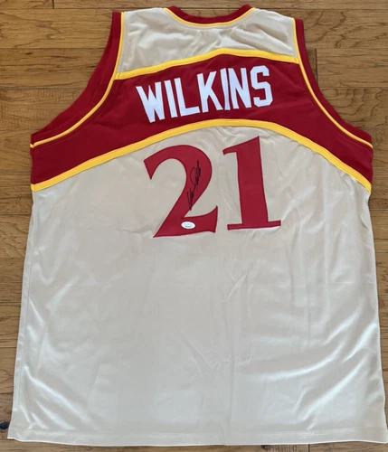 Dominique Wilkins Signed Hawks Tan Basketball Jersey #21, JSA cerified