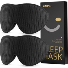 2 Packs Sleep Mask for Side Sleeper, Eye Mask for Sleeping Women Men, 3D