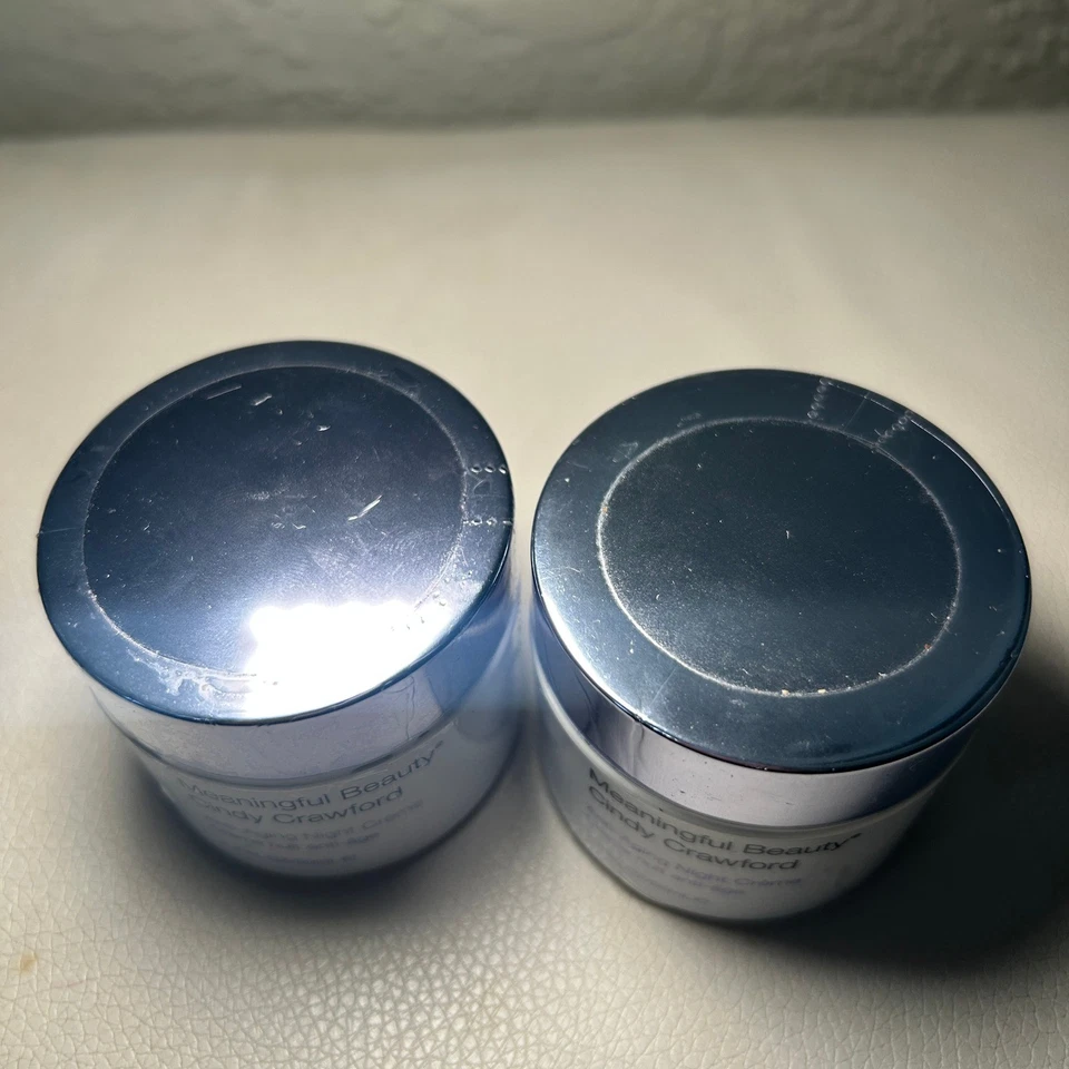 Meaningful Beauty Cindy Crawford Crema de Noche Antienvejecimiento 2x 1.7oz 50ml Nuevo Set Foto 2 de 4