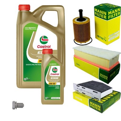 MANN-FILTER Inspektionspaket 6 L Castrol EDGE Titanium FST 5W-30 für Audi TT