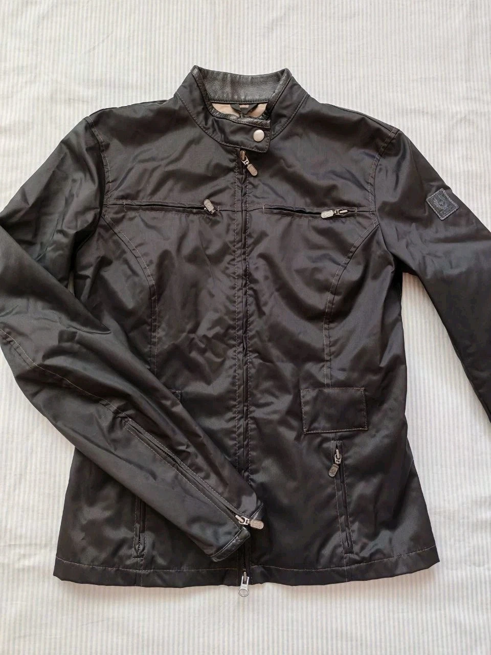 Belstaff Gold Label Vintage Women’s Motorcycle Jacket Black Classic Biker Sz 44