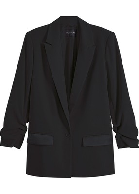 Blazer mit 7/8 Arm Gr. 34 Schwarz Damenblazer Sakko Langarm-Jacke Neu*