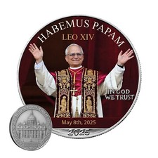 2025 1 Oz American Eagle Habemus Papam Pope Leo XIV Color Silver Coin- 14.16 per troy oz