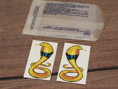 VINTAGE RARE 1950-60's SNAKE DECAL UNUSED ORIGINAL - By Imprint Art