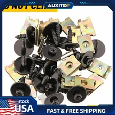 40PCS Metal Car Screw Body Fender Retainer Bumper U Nut Clips Gasket Fastener