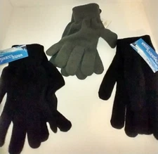3 Pairs Winter Essentials Accessories Gloves One Size 2 Black 1 Gray