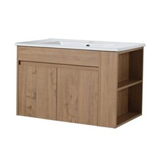 Sturdy and Durable 30 Inch Vanity With Ceramic Basin and Adjust Open Shelf