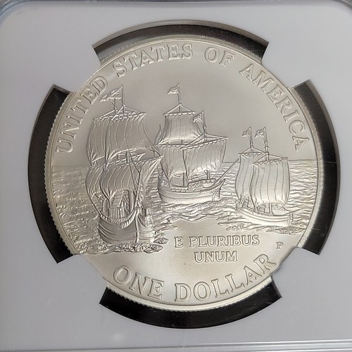 2007 P Jamestown 400th Anniversary Commemorative Unc. Silver Dollar - NGC MS70 - Picture 4 of 5