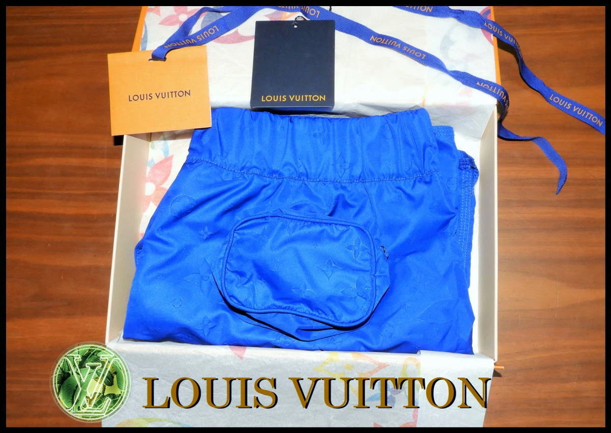 Louis Vuitton Monogram Swim Pants Blue Men'S 3D Pocket Lv Swimsuit  mens