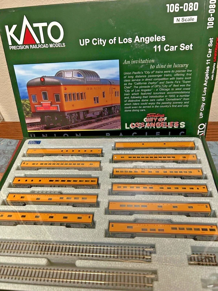 UNION PACIFIC  " CITY of LOS ANGELES "- 11 car set -N Scale -"KATO" NEW RTR RARE - Image 2 of 4