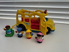 Little People School Bus Sounds Lights w/4 Little People Works Fisher Price
