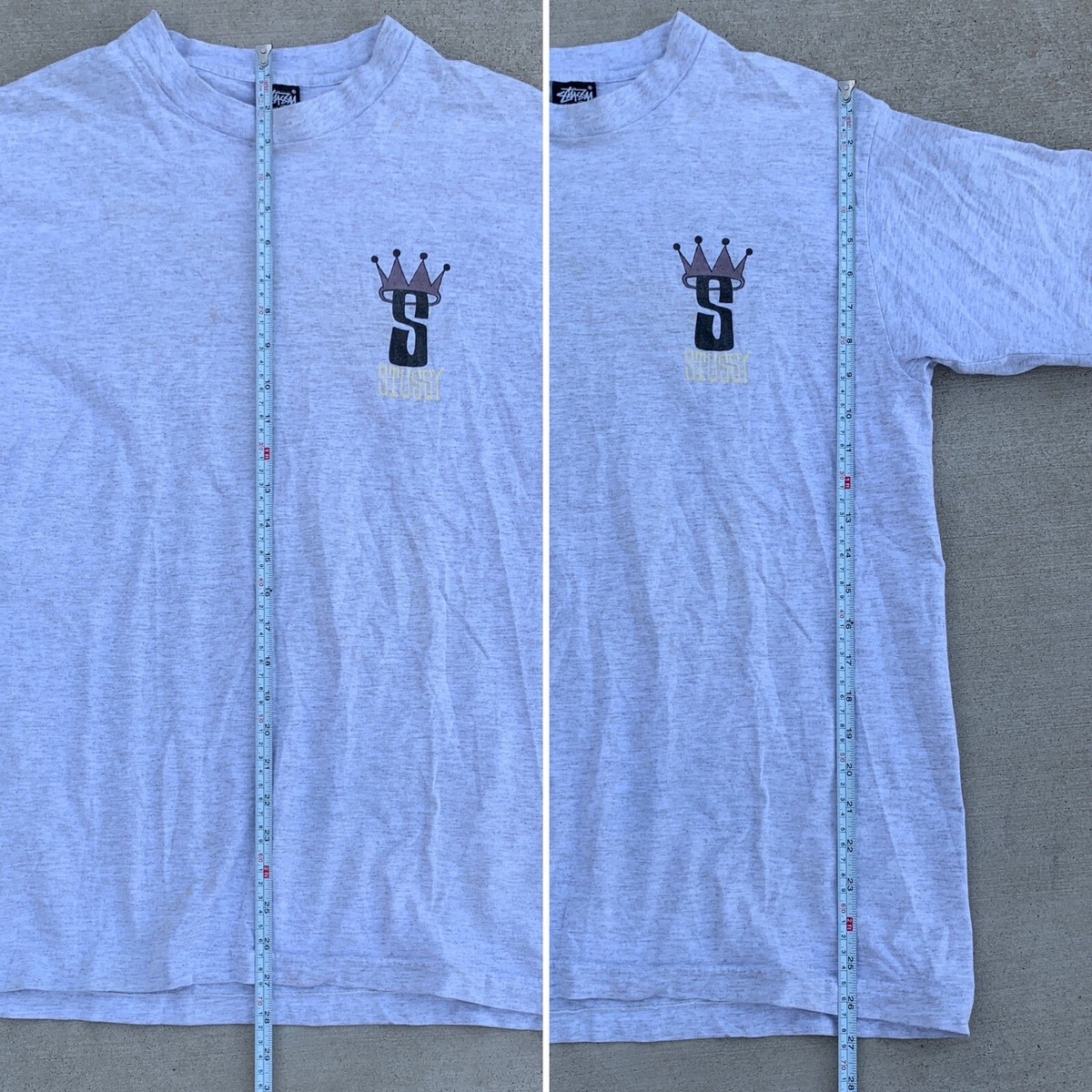 Vintage Stussy Crown S Logo Tee USA 90s Single Stitch Surf Skate