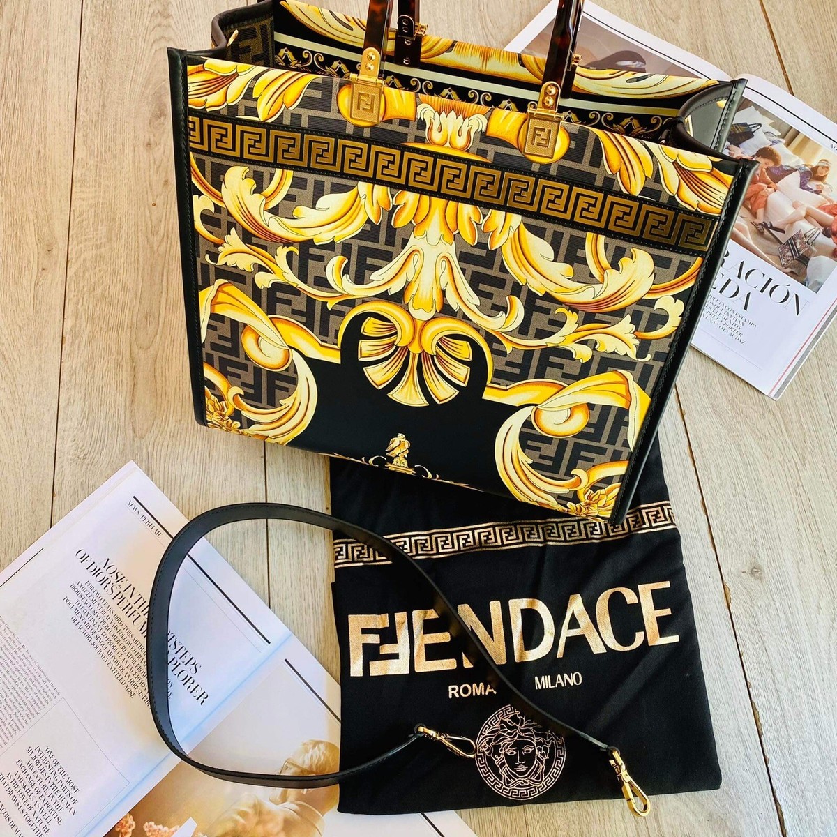 fendi versace tote bag