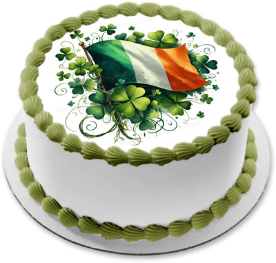 St Patricks Day Flagge Kleeblatt Tortenaufleger Party Deko essbar Geburtstag Irland