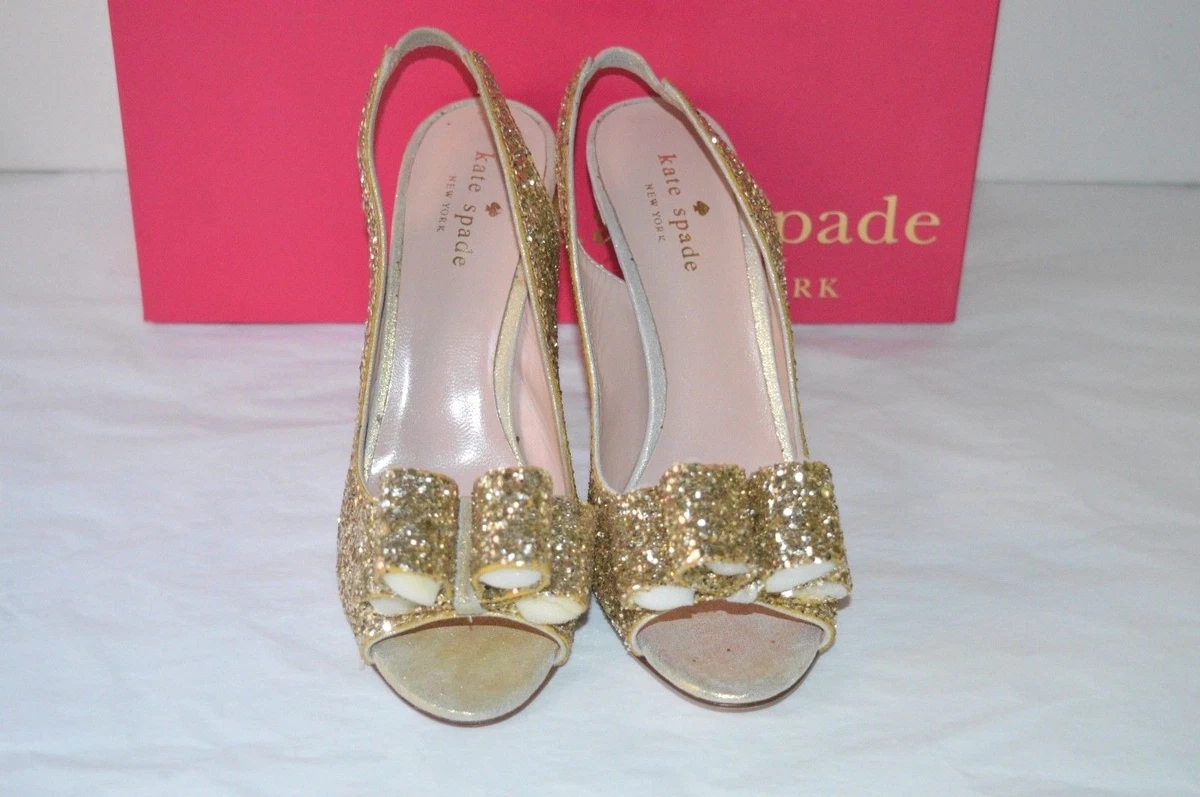 Kate spade sale gold glitter heels