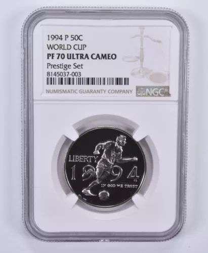 1994-P World Cup Commemorative Half Dollar Prestige Set PF70 NGC