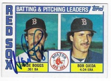 WADE BOGGS 1984 TOPPS AUTOGRAPHED SIGNED # 786 BOSTON RED SOX HOF