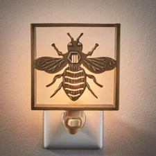 Bee Night Light Bulb Included On/Off Switch - Bees Summer Decor