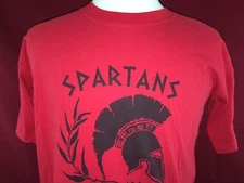 Spartans Helmet 480BC Red short Sleeve T-Shirt Molon Labe Mens Large 