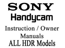 Sony Handycam HDR User Instruction Manual HDR SERIES Group 1