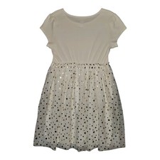 Wonder Nation Girls Ivory/Gold Short Sleeve Tutu Dress XL 14-16 Plus NEW