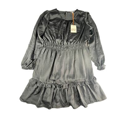 Knox Rose Dress Womens Large Black Long Sleeve Round Neck Tiered Target NWT  | eBay