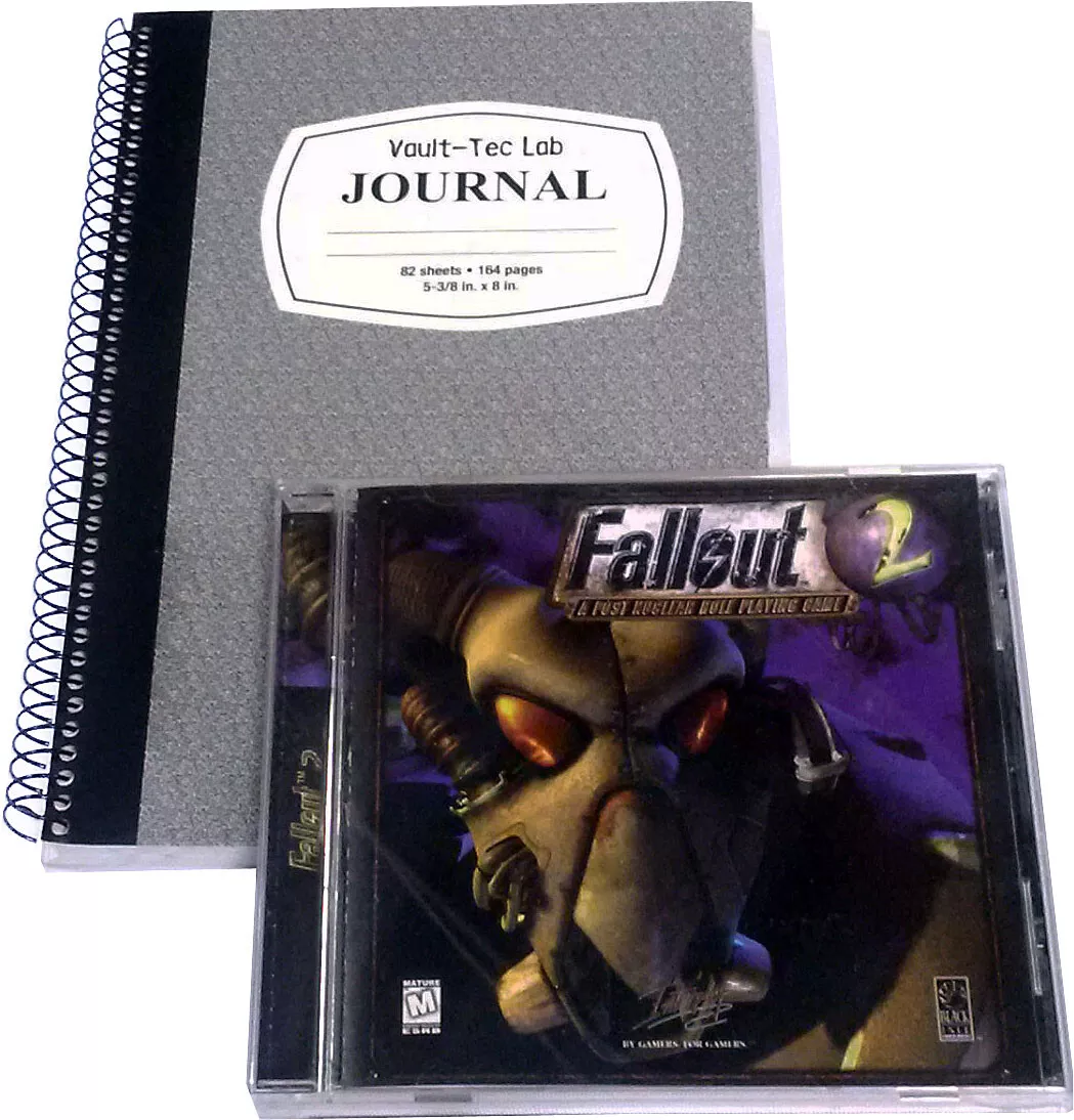 Fallout 2 (1998), PC Big Box + Fallout 1 Disc, Vault Dwellers Guide Vault  Journa