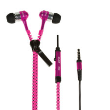 Stereo Headset Kopfhörer In-Ear Ohrhörer Mikrofon neon pink 3,5mm Smartphone