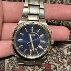 Vintage Seiko 5M62-0BJ0 Kinetic 100m Men's Quartz Automatic Watch Blue