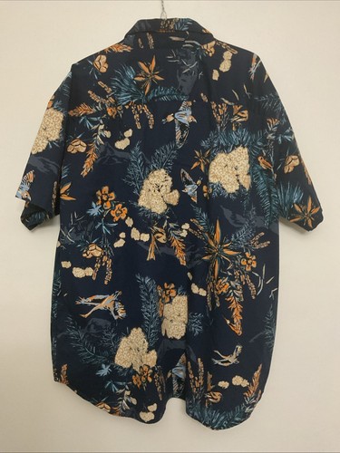 Columbia Mens Regular fit Short Sleeve Button-Up Shirt XXL Blue Floral Hawaiian - Picture 16 of 21