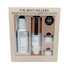 BeautyBio P.M. Best Sellers 4-Piece Set - Cleanser, Serum, Cream, Under Eye Balm