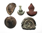 Five Civil War Relic Rosettes, 1officer's w/eagle  Good luck. 2 colonial dug Va.