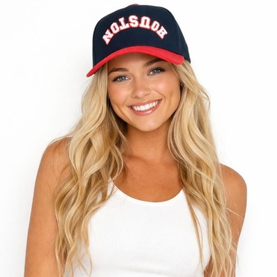 C.C Women HOUSTON Embroidered Letter Cotton Two Tone Trucker Baseball Cap