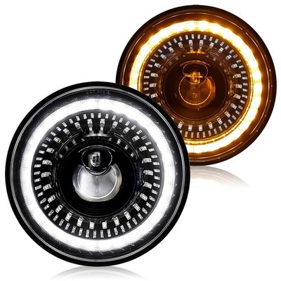 Gradient Start-up Halo Round 7inch Led Headlights Compatible with Jeep Wrangl...
