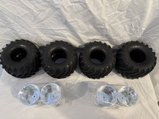 Tamiya Monster Truck Rc 110 Clod Buster Bullhead Chrome Wheels Tires Set New Tamiya Monster Truck Rc 110 Clod Buster Bullhead Chrome Wheels Tires Set New