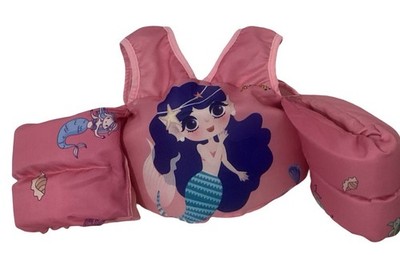 Toddler Swim Vest, Toddler Floaties for 22-66Lb Kids Puddle Jumper Pink Mermaid