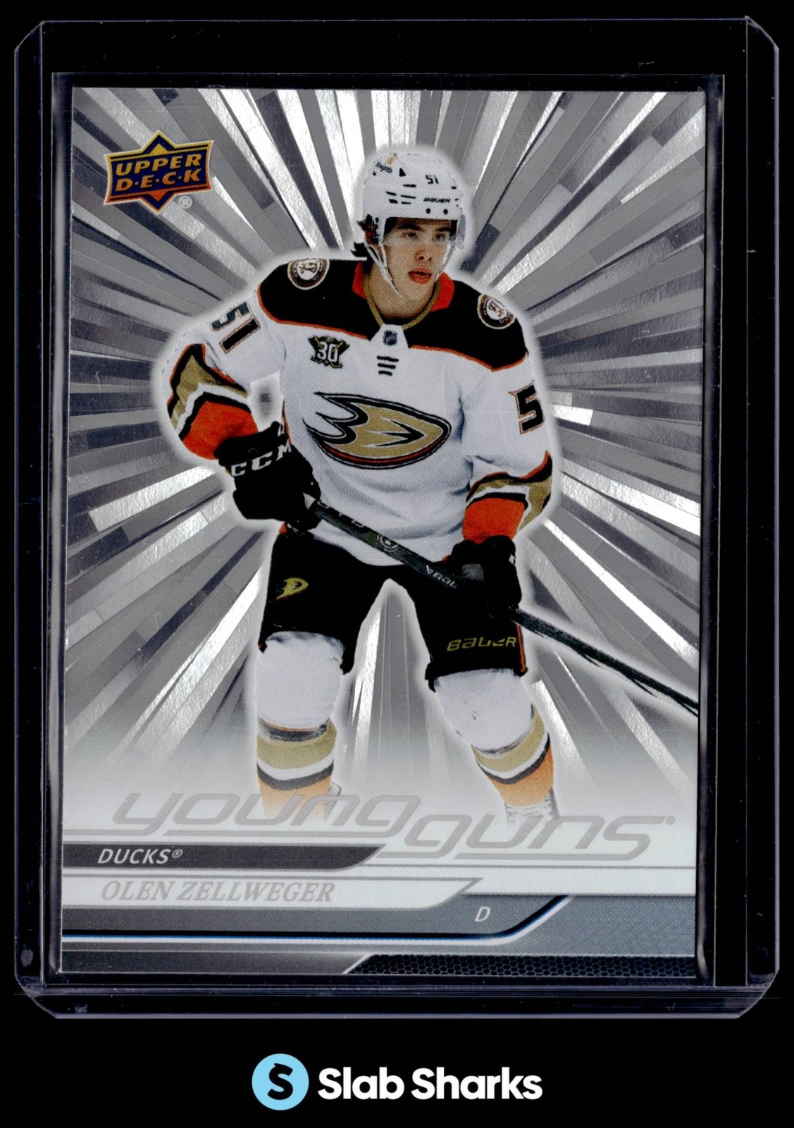 2024 UPPER DECK #236 OLEN ZELLWEGER OUTBURST SILVER YOUNG GUNS RC ROOKIE