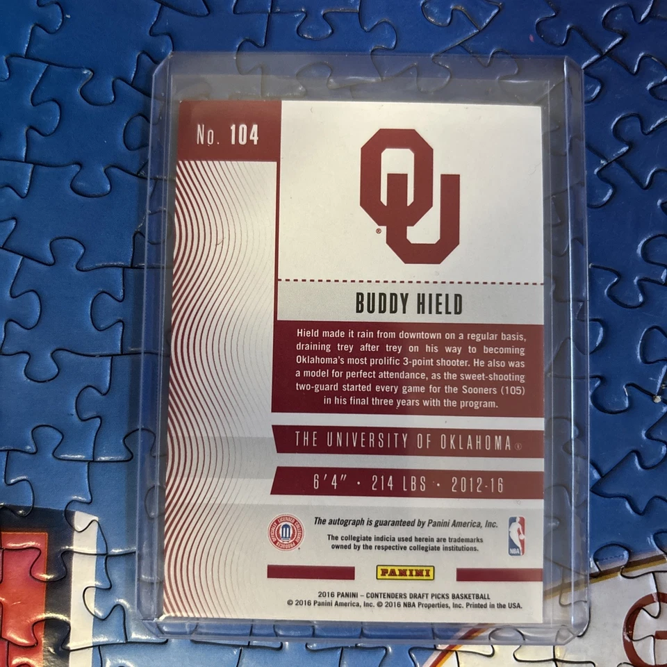 2016-17 Contenders Draft College Ticket Buddy Hield Rookie Auto RC Oklahoma Sp - Imagem 2 de 2