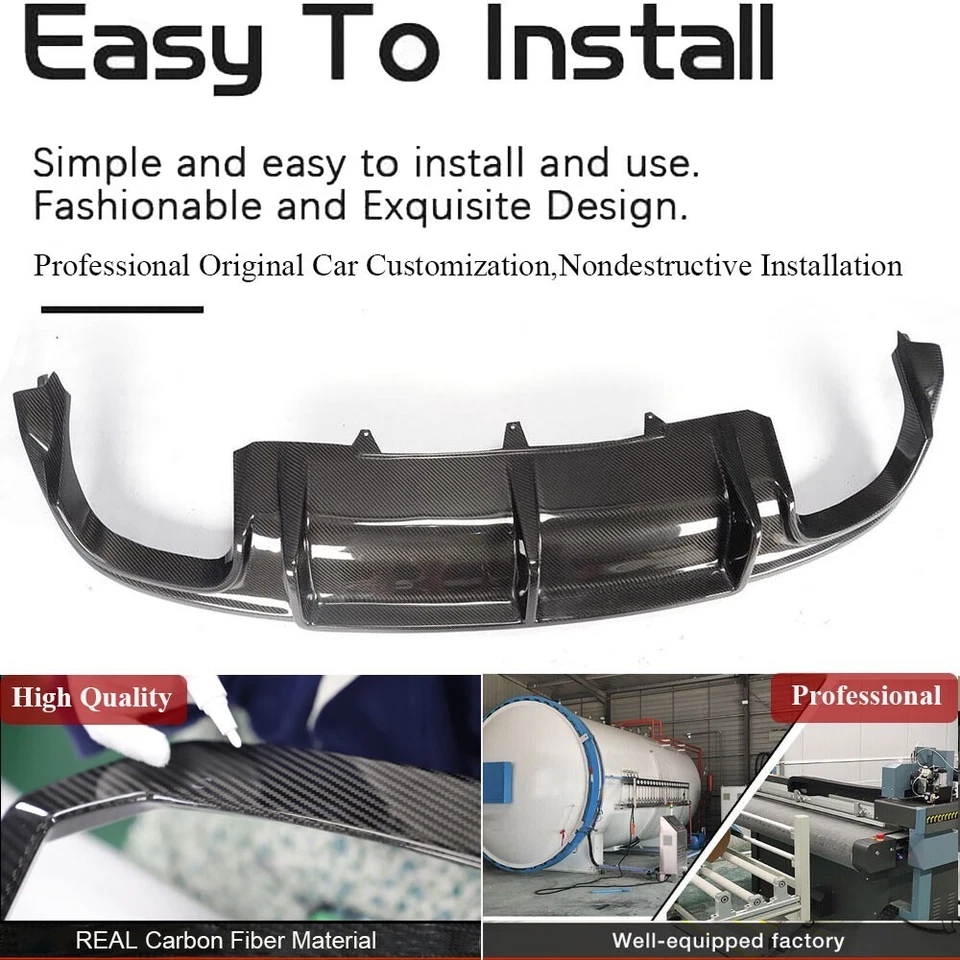 Alerón difusor labial parachoques trasero carbono real para Audi S5 B8.5 A5 Sline 2012-2017 Foto 2 de 4