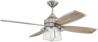 WAT52BNK4 52'' Outdoor Ceiling Fan with LED Light & Remote Control, Nickel