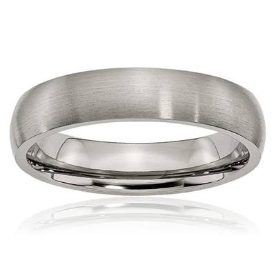 Titan Kuppel 5 mm bequeme Passform halbrund schlicht Ehering Ring gebürstet,